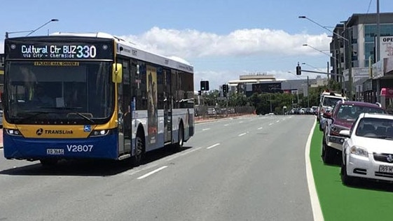 An artist impression of where the clearway lanes would be positioned along the proposed the Northern Transitway. Picture: The Courier-Mail