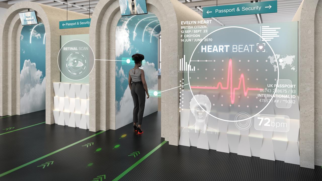 In 50 years’ time your passport may be replaced with you heartbeat. Picture: 2070: The future travel report