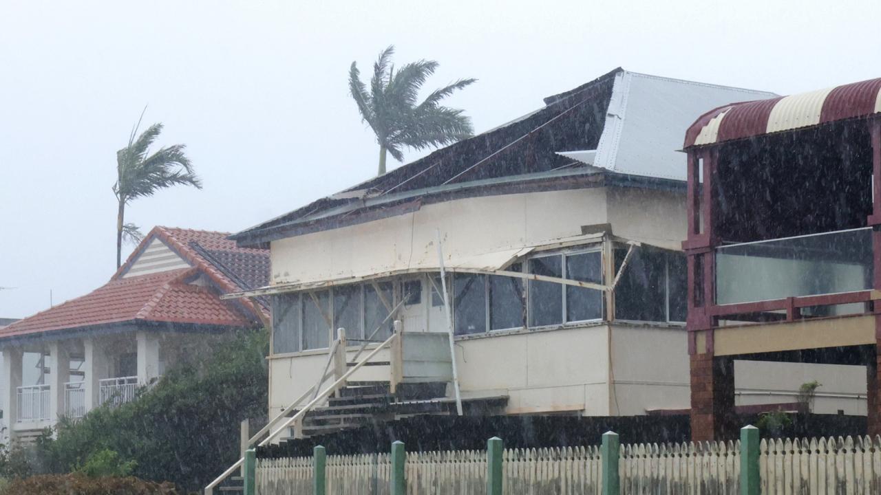 Daniel Goullet’s home near Shields St and Oxley Ave Redcliffe, after Ex-Cyclone Alfred tore through Redcliffe. Photo Steve Pohlner