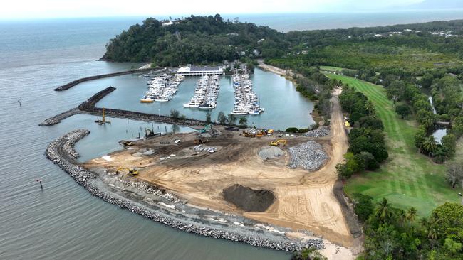 Construction works have begun on the public boat ramp at Yorkeys Knob, adjacent to the Half Moon Bay marina and golf course. Picture: Brendan Radke