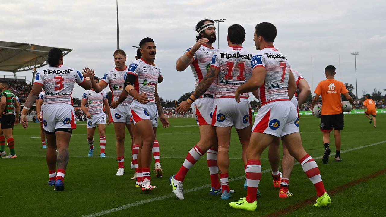 The Dragons ended their Charity Shield hoodoo against the Rabbitohs in Mudgee. Picture: NRL Imagery