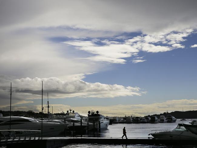 A break in the weather at Rose Bay on the third day of storms battering NSW. Picture: John Appleyard