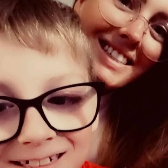 Kehani White and her son Hudson, 9.
