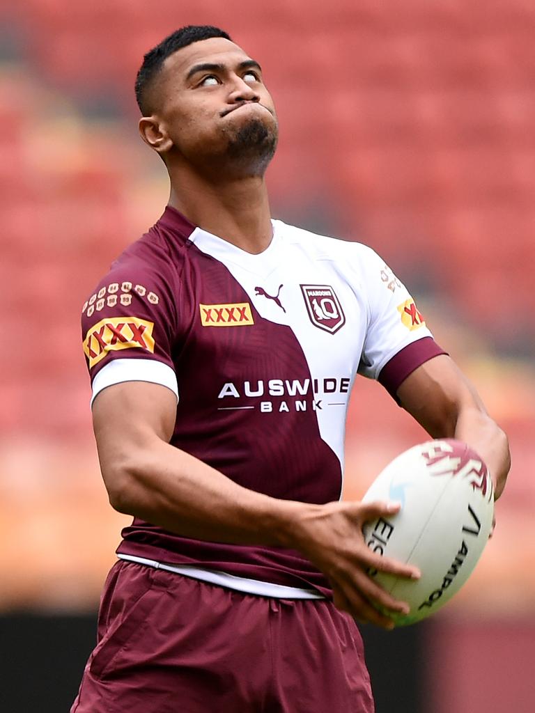 Ronaldo Mulitalo trains with the Maroons (Photo by Matt Roberts/Getty Images)