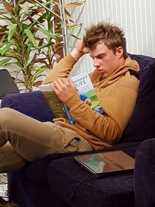 A reader was shocked to find her non-reader son engrossed in The Barefoot Investor’s book. Picture: Supplied