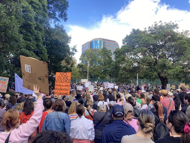 A single picture has shown the crowd at Sydney's anti domestic violence rally. Picture: news.com.au/Riah Matthews