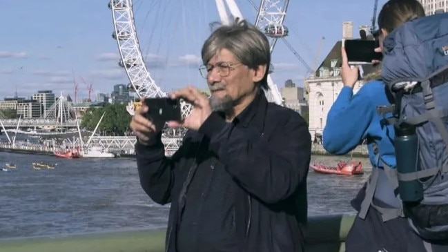 The serial killer sightseeing in London after his release. Picture: Channel 4/The Sun