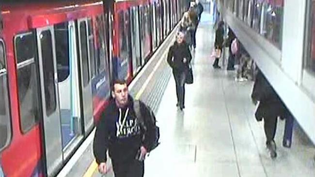 In this CCTV image shows Lee Rigby of the Royal Regiment of Fusiliers, left, at Woolwich DLR rail station in London shortly before the attack. (AP Photo / Metropolitan Police)