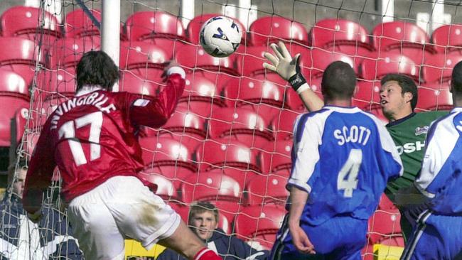 Danny Invincibile scoring for Swindon Town. Picture: Swindon Advertiser