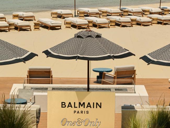 Designer Olivier Rousteing created Balmain-branded cabanas, shades and towels and a special-edition tote bag for the hotel group.