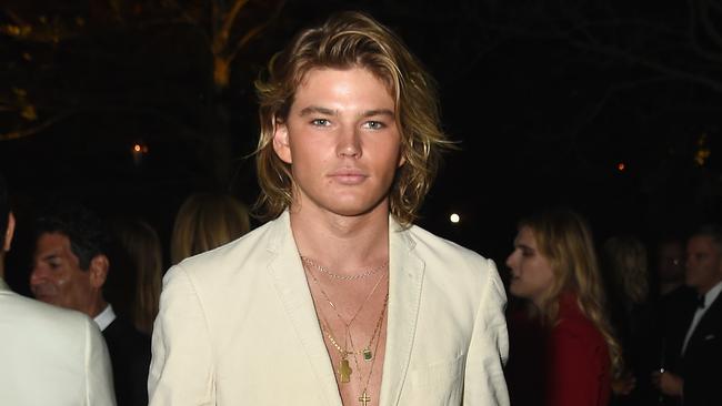 Aussie in-demand model Jordan Barrett is becoming known for his good looks as much as his outrageous behaviour. Picture: Nicholas Hunt/Getty Images