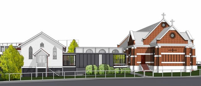 An artist impression of the parish hall being linked to the church. A childcare will be located to the rear. Picture: Darren Cartwright