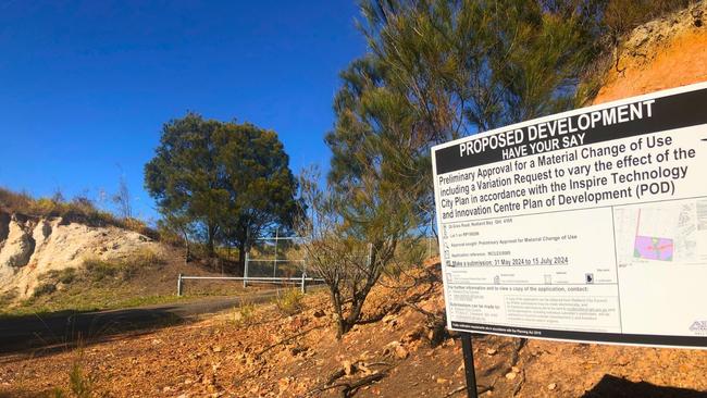 The entrance to a council-owned dump site near the proposed business park on Giles Rd. Picture: Judith Kerr