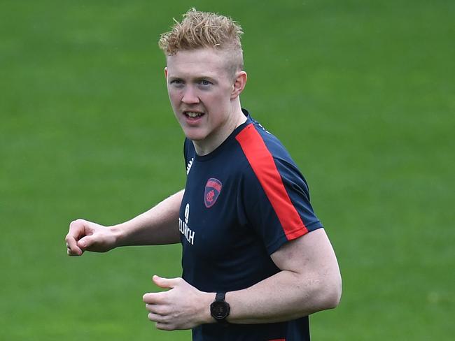 Clayton Oliver of the Demons is seen during training at Casey Fields in Melbourne, Wednesday, May 8, 2019. (Image/Julian Smith) NO ARCHIVING