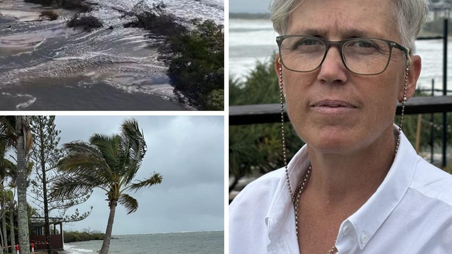 Grim warning of ‘never seen before’ flood threat as Bribie breaks through