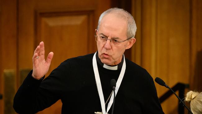 The Archbishop of Canterbury, Justin Welby, addresses Anglican general synod delegates in 2023. He has apologised for failing to ensure that allegations were ‘energetically investigated’ in 2013 but said he had known nothing about John Smyth’s abuse before this. Picture: Leon Neal/Getty Images