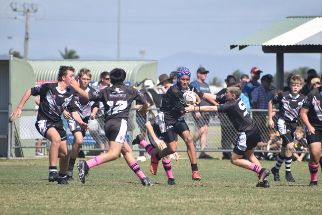 Slater Williams in the Magpies Black v Magpies final in the RLMD U13s division in Mackay. August 14, 2021. Picture: Matthew Forrest