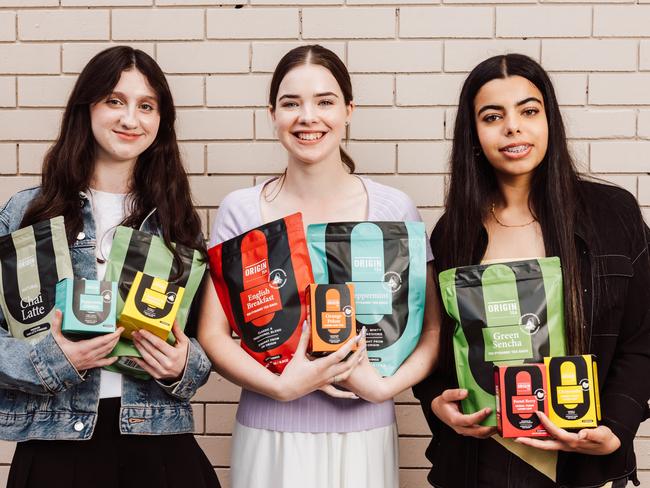 Origin tea brand ambassadors Charlotte Crago, Grace Bell and Simrat Gill