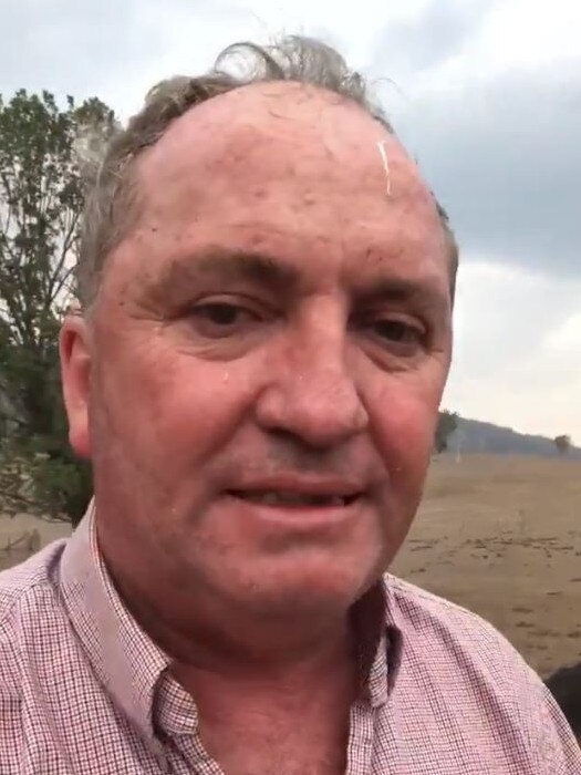 A sweaty Barnaby Joyce during his video monologue. Picture: Twitter