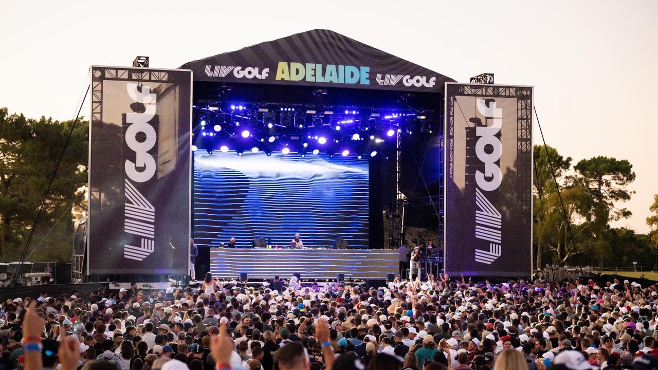 Huge crowds attended DJ FISHER’s set when he took to the stage after the first round of LIV Golf Adelaide in 2023. Picture: by Montana Pritchard/LIV Golf