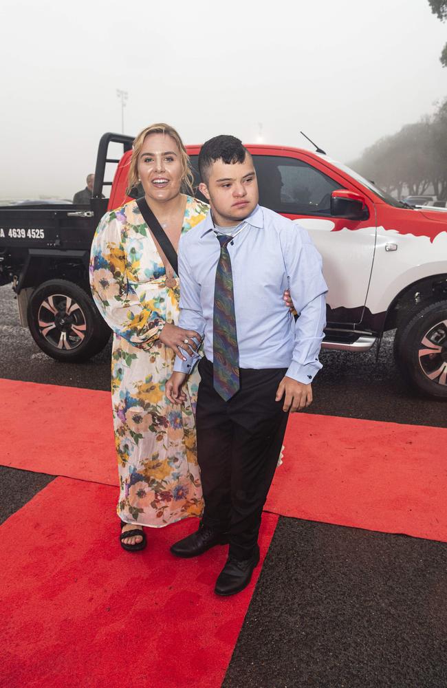 Graduate Kaleb Thomson with Ellie Hollaway at Clifford Park Special School formal at Clifford Park Racecourse, Wednesday, November 20, 2024. Picture: Kevin Farmer