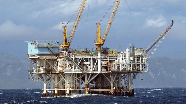 An oil platform off California. Picture: AP