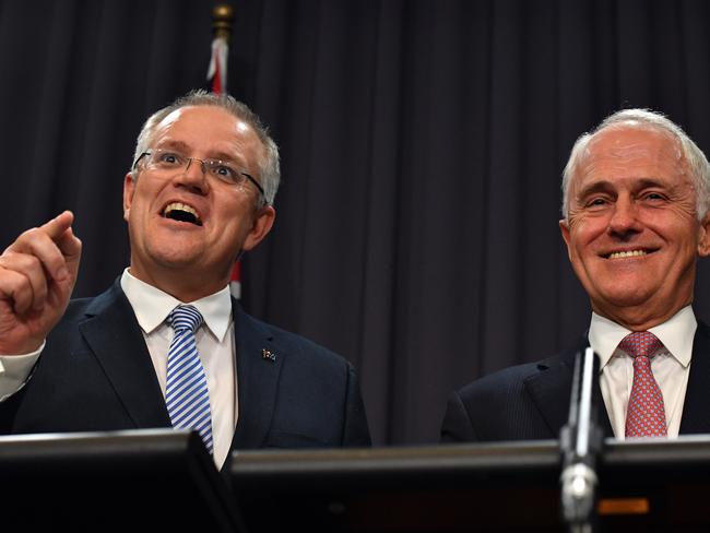 Treasurer Scott Morrison and Prime Minister Malcolm Turnbull. Picture: AAP