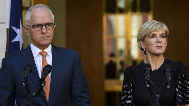 Australian Prime Minister Malcolm Turnbull (left) and Australian Foreign Minister Julie Bishop