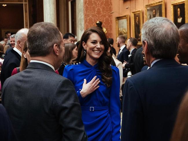 The Princess of Wales greets guests at a coronation reception at Buckingham Palace. Picture: princeandprincessofwales/Instagram