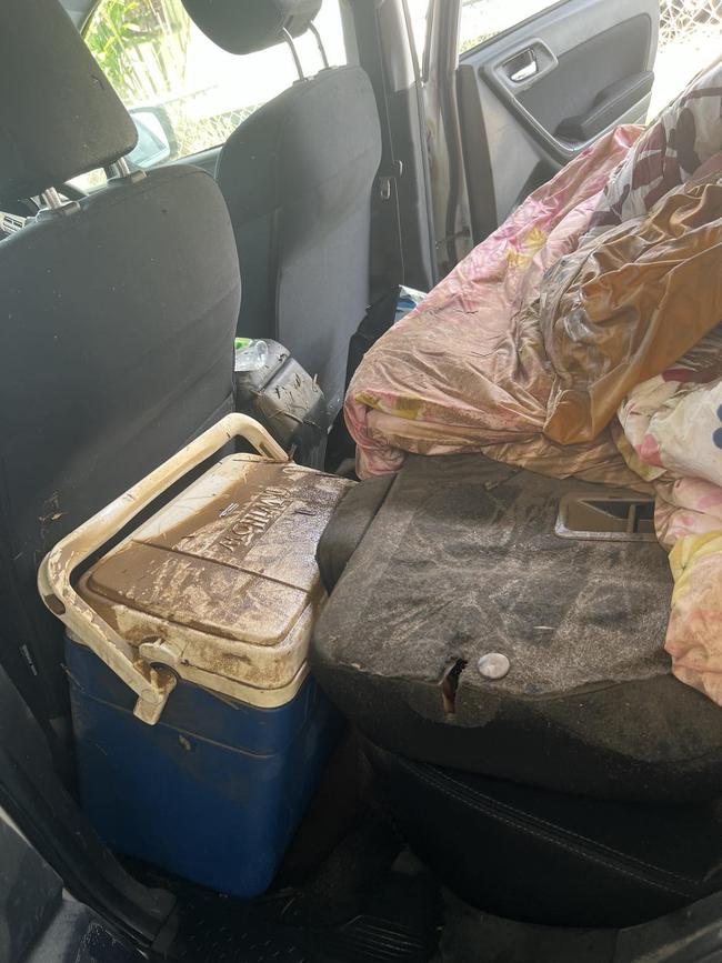 The inside of Sheenagh Gyss’s beloved but destroyed 2013 Subaru Forester, which “was under a metre of water for three days”. Picture: Supplied