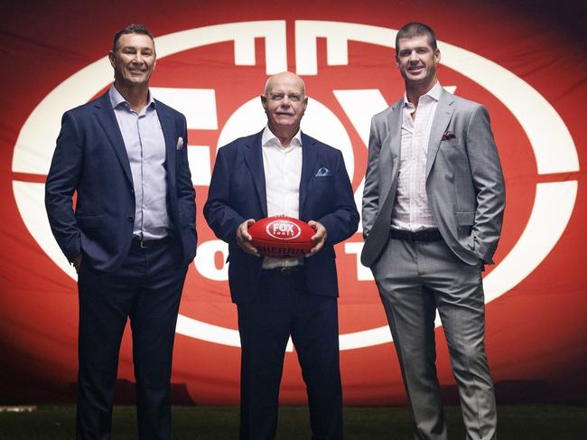 Fox Footy’s Alastair Lynch, Leigh Matthews and Jonathan Brown.