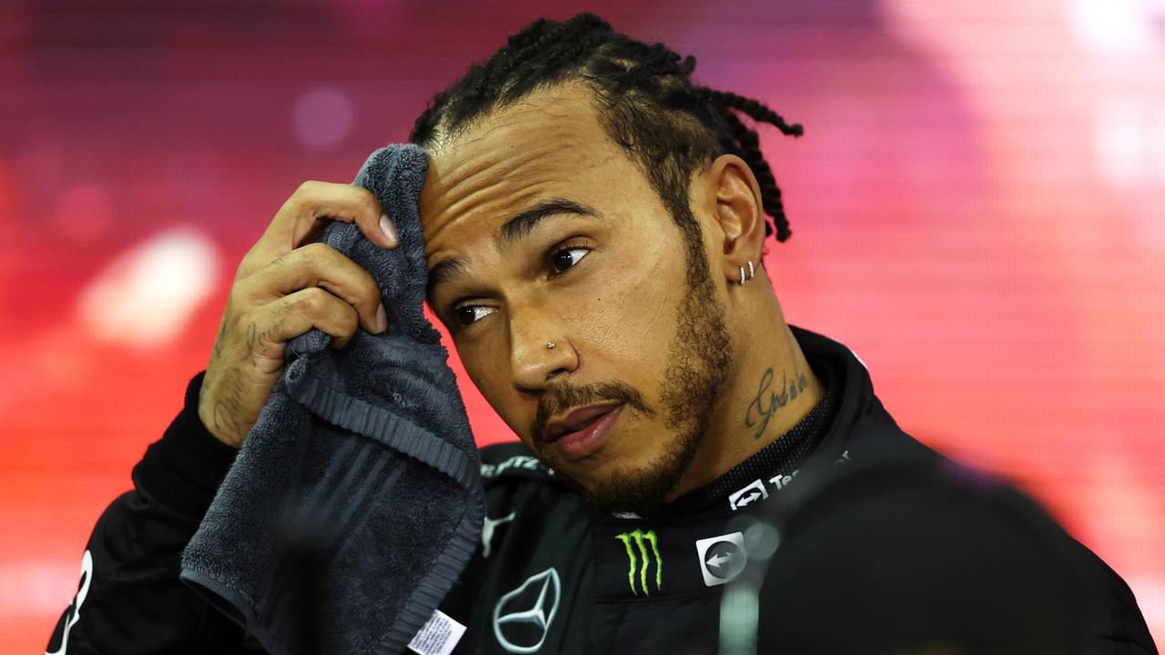 Lewis Hamilton was on track to win a record eighth world championship until a controversial call snatched it from his grasp. Picture: Bryn Lennon/Getty Images