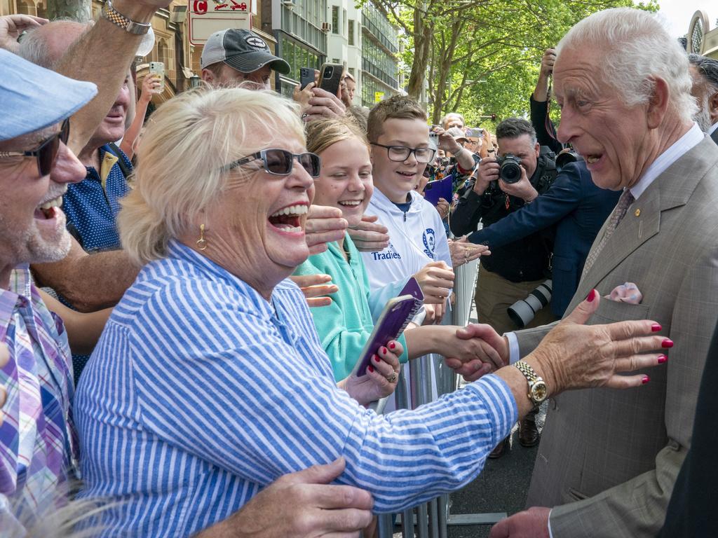 King Charles III meets members of the public after attending an event to celebrate the Bicentenary of the Legislative Council at NSW Parliament House in Sydney, Australia. Picture: Getty Images