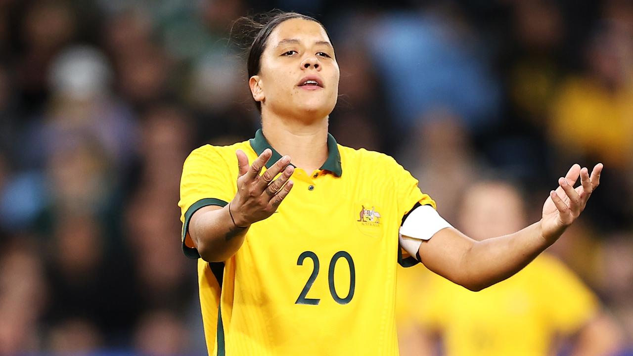 Sam Kerr and the Matildas will meet South Africa in London next month. Picture: Mark Kolbe / Getty Images