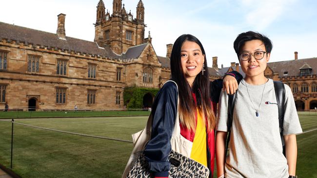 Yiling Wang Nicky Zhang are both post graduate students from Shanghai studying at Sydney University. Picture: James Croucher