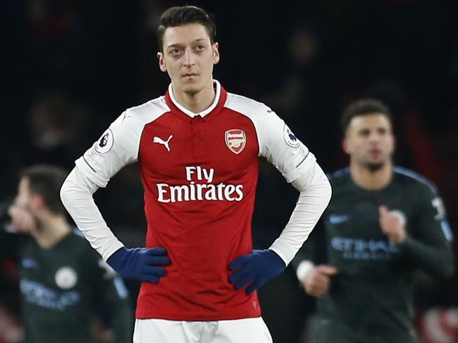 Arsenal's German midfielder Mesut Ozil looked lost for words