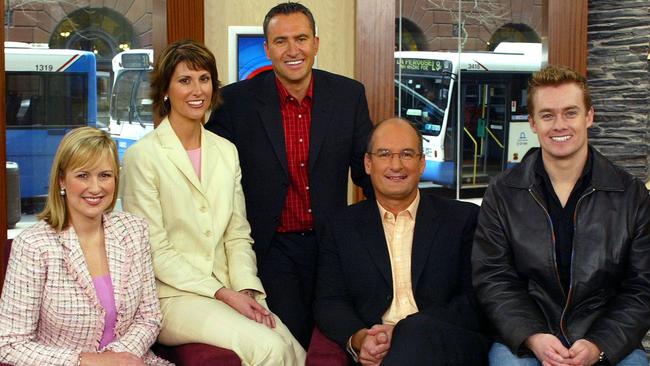 10/2004 Nat, Melissa Doyle, Mark Beretta, David Koch and Grant Denyer from the television show "Sunrise".