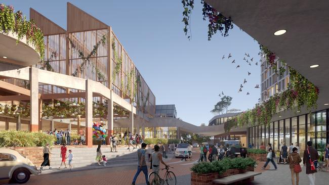 Artist's impression of the piazza-style "Market Square" to be developed at the former Le Cornu site on Anzac Hwy in Forestville. Picture: Supplied by Renewal SA