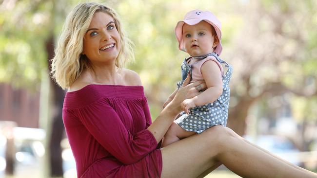 Channel 9 sports presenter Erin Molan was nervous for her daughter to be jabbed with a needle, but knew it was a small sacrifice for her health. Picture: Sam Ruttyn