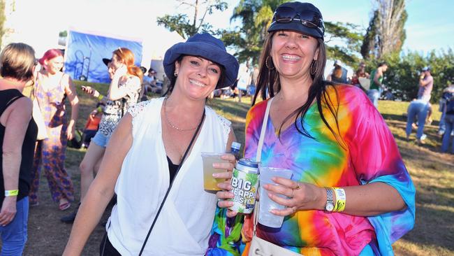 Raelene Wichmann with Trish Churchill at the Big Pineapple Music Festival in 2015. Picture: Greg Miller