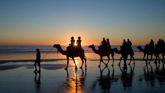 Why not take a sunset camel ride on Cable Beach when you're in Broome, Western Australia.