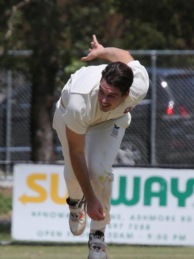 Cricket Gold Coast Kookaburra Cup - Surfers Paradise vs Coomera Hope Island at Sir Bruce Small Park. Surfers bowler John Baldock. Picture: Mike Batterham