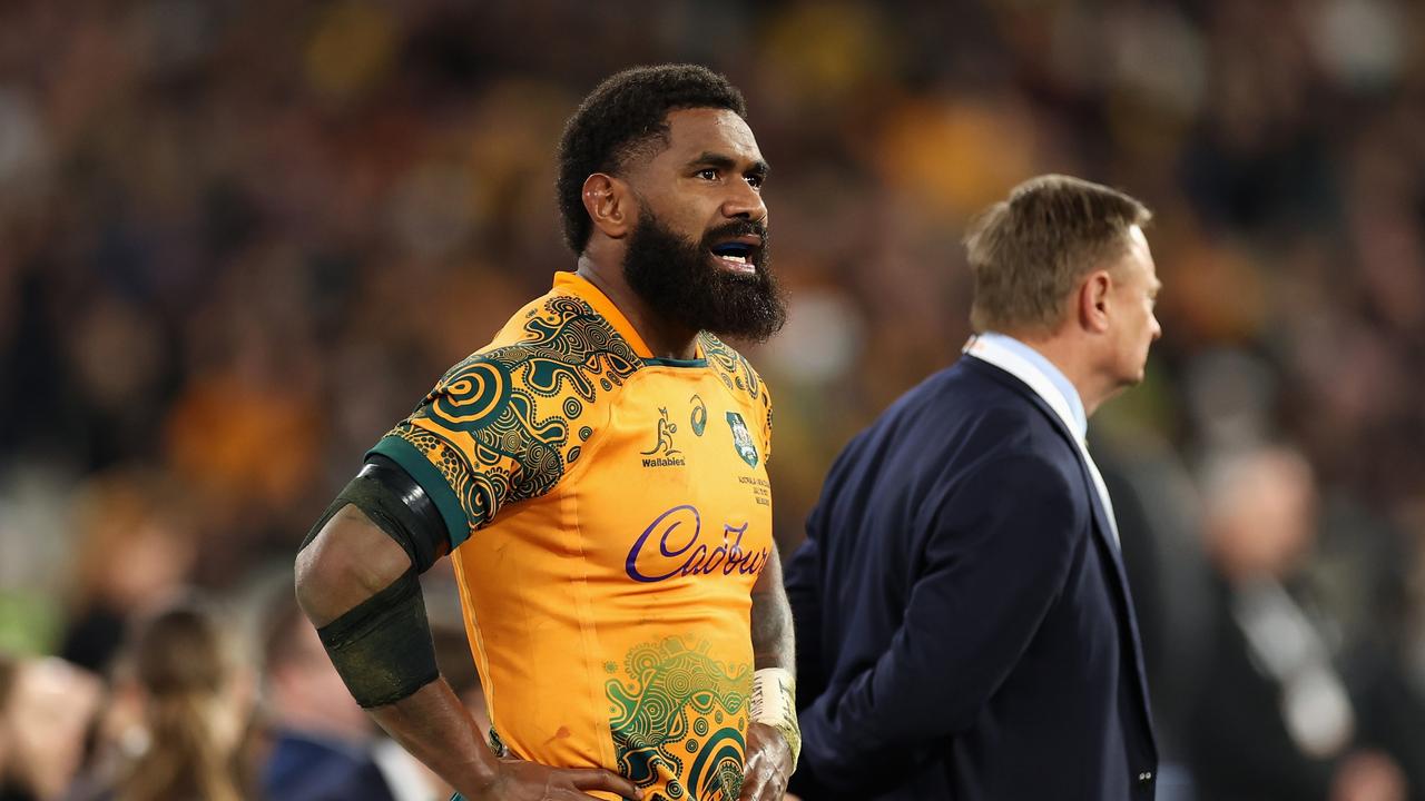 Marika Koroibete spent time on the sidelines after receving a yellow card. Picture: Getty Images.