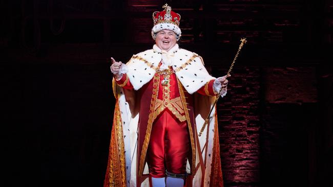 Brent Hill’s King George III packed plenty of laughs. Picture: Daniel Boud