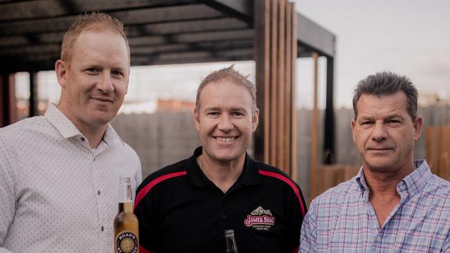 Supplied social photos from the relaunch of Boag's St George beer. Brent Dolliver of Lewisham, Josh Connors of Cambridge and Paul Gray from Blackstone HeightsPhotos by Rosie Hastie