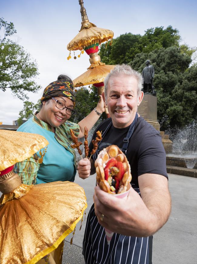 Titin Wahyuni from Festival Martabok and Stephen Lunn from Chefoholic cooking school and catering. Street Eats @ Franko is launching this Friday 27th November, 2020.  Picture: RICHARD JUPE