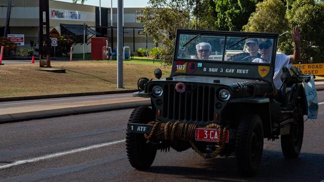 Thousands of Territorians lined the streets to show their respects for the Anzac Day parade. Picture: Pema Tamang Pakhrin