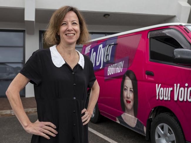 Jo Dyer with her van. Picture: Naomi Jellicoe