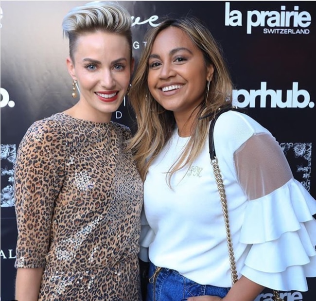 Williams on the red carpet with Jess Mauboy in 2017.