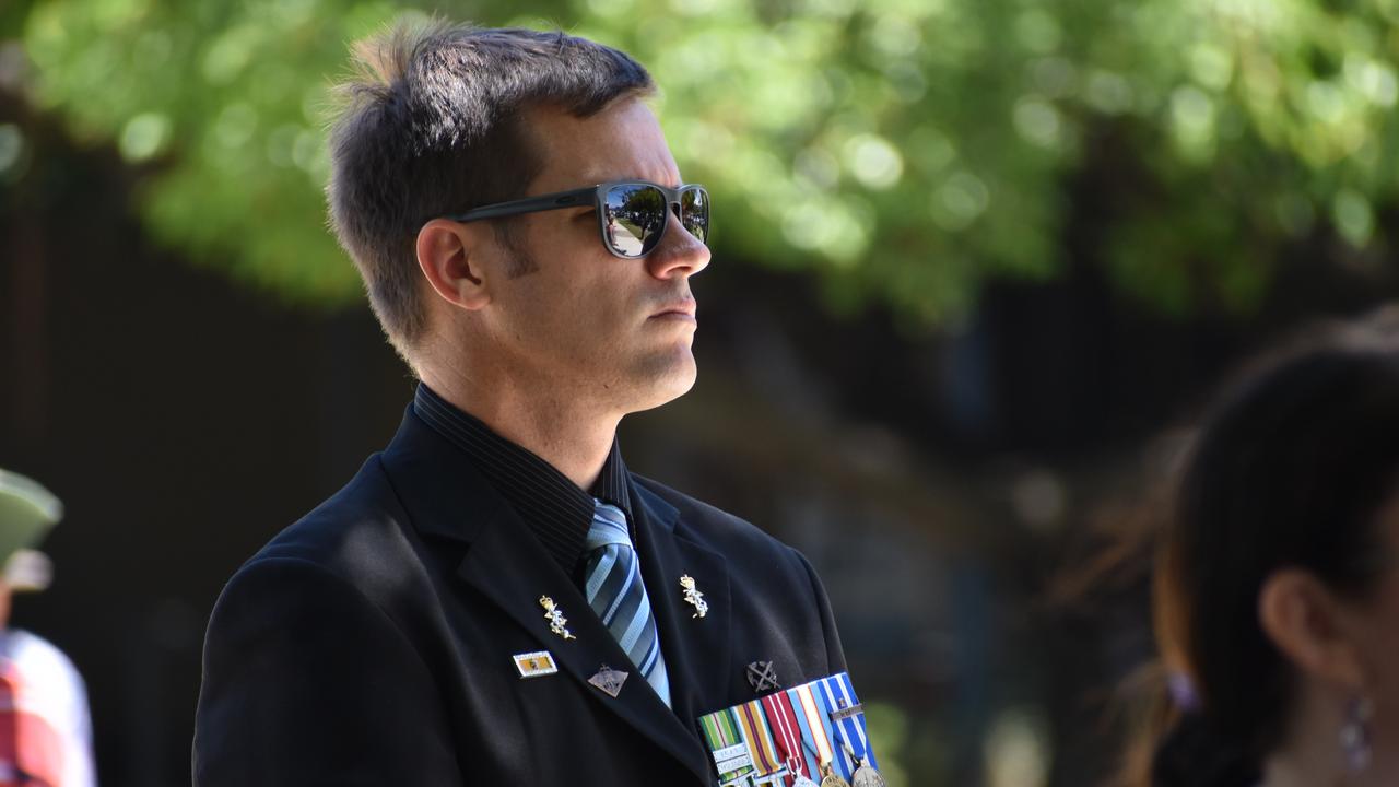 East Timor and Afghanistan veteran Mark Preston at the Mackay Remembrance Day commemorative ceremony at Jubilee Park on Wednesday November 11, 2020. Picture: Zizi Averill